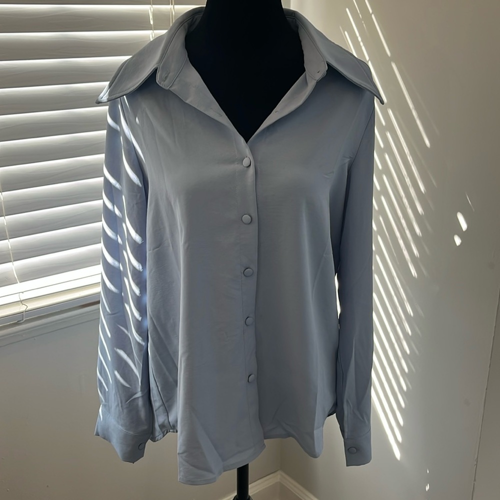 Light blue button down